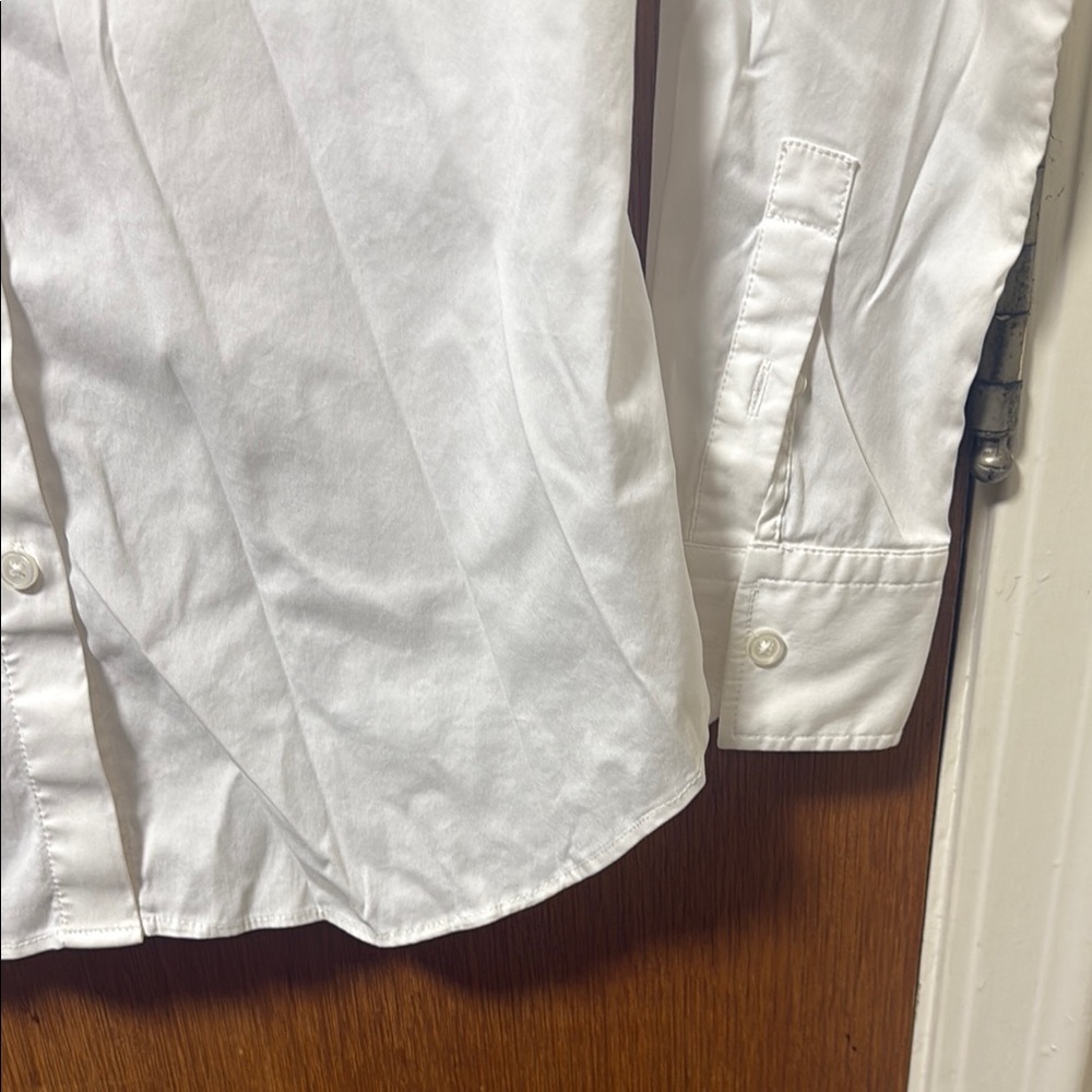 Ann Taylor White Button Down Long Sleeve Shirt - Picture 4 of 7